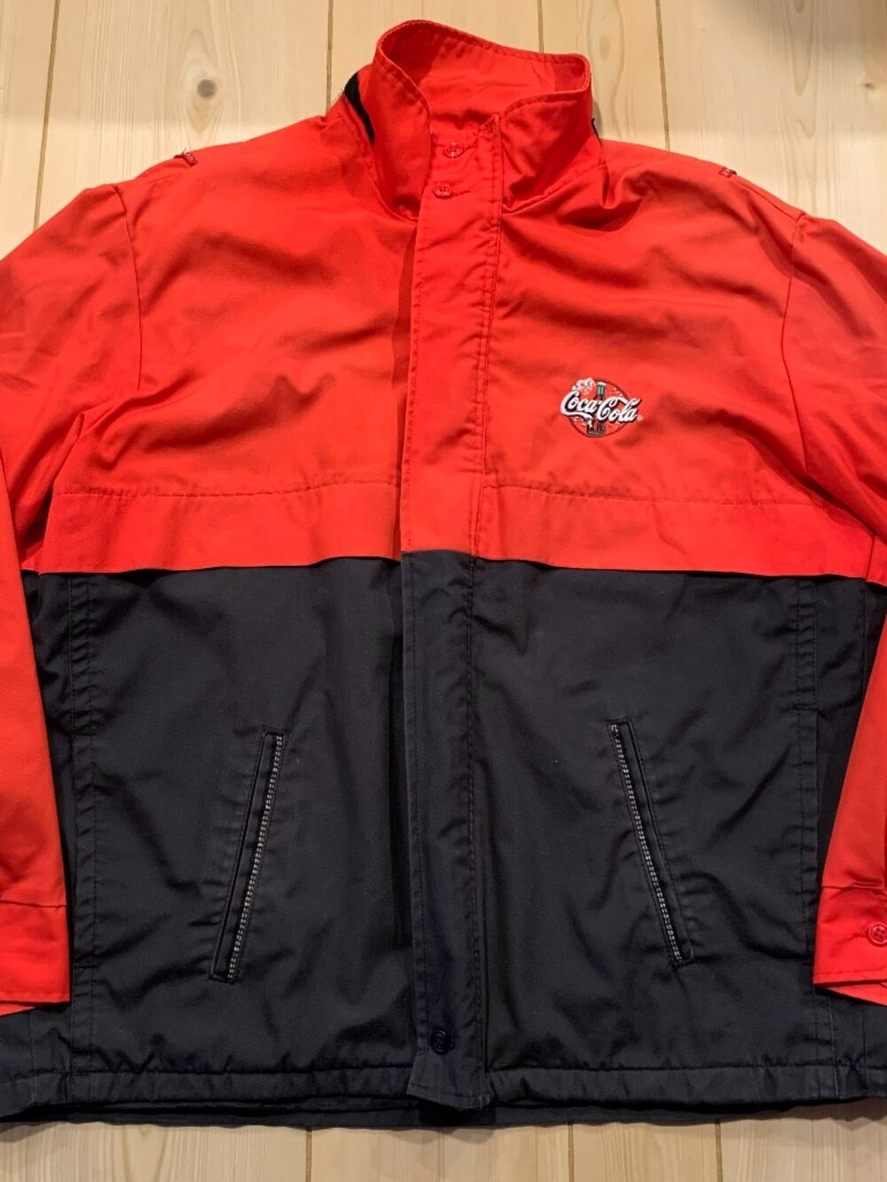 Vintage 90s Riverside Flexbac Coca-Cola Coke Soda Winter Jacket Coat Windbreaker